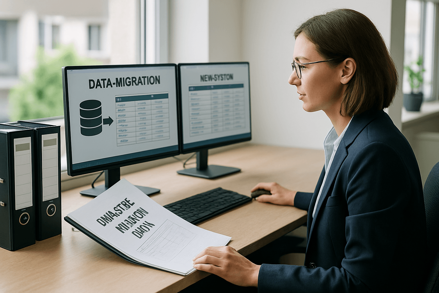 Payroll-Fachkraft migriert Personalstammdaten ins neue System per DATEV-Schnittstelle