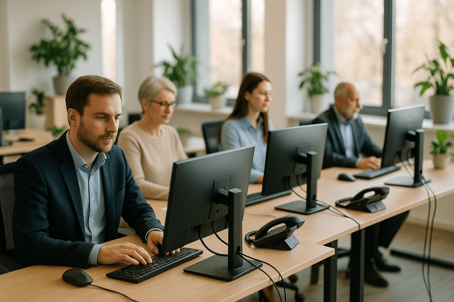 Büroangestellte am Laptop – LOHN24 Lohnabrechnung Büro & Verwaltung