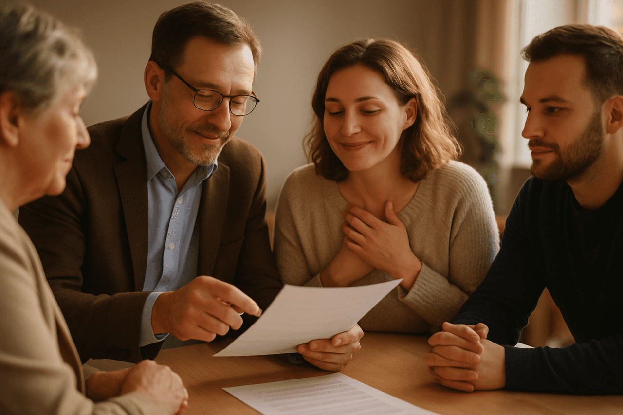 Unternehmer blickt ruhig und sicher – gut vorbereitet auf die Prüfung.