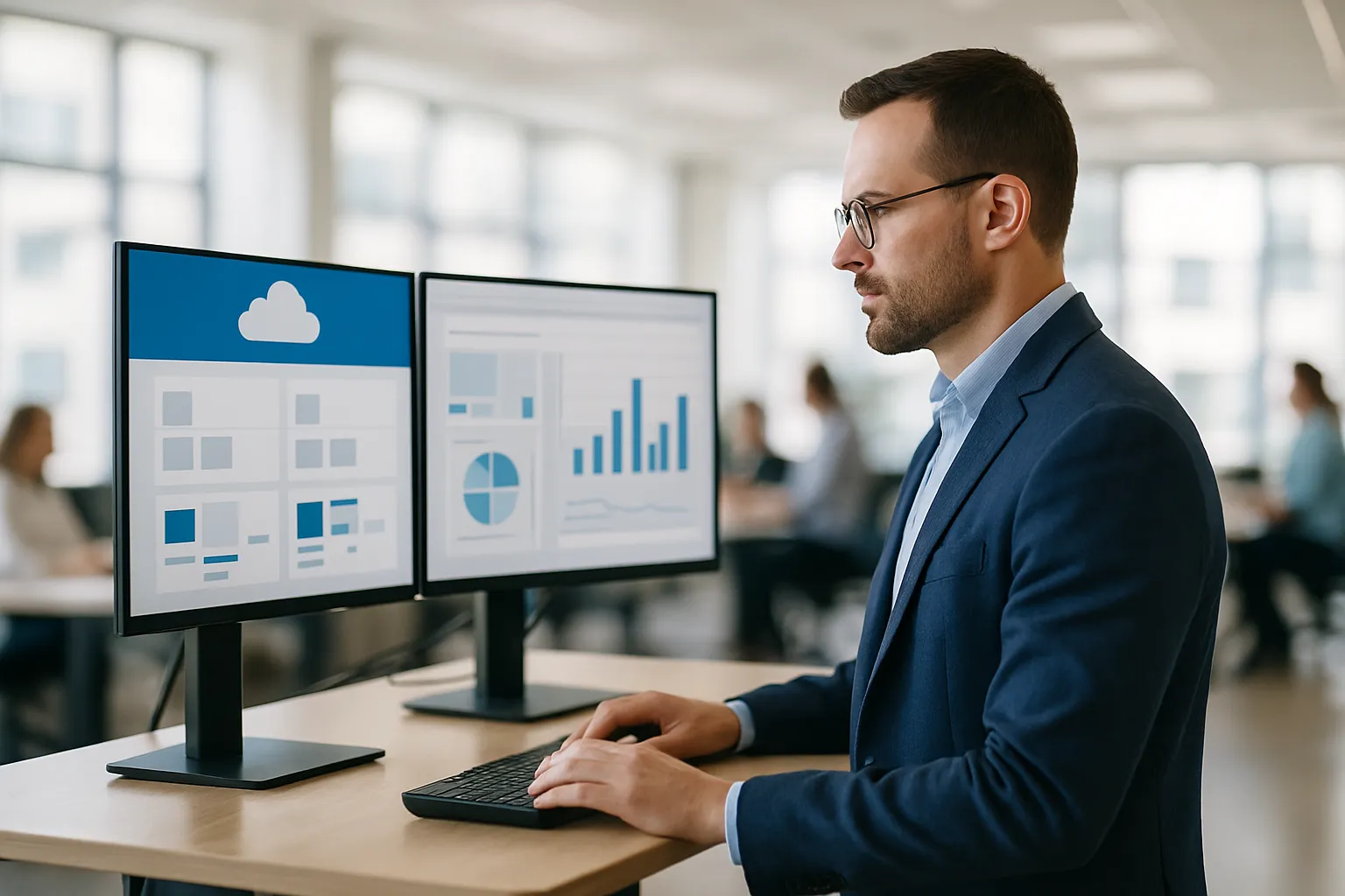 Mittelstaendisches Unternehmen mit Lohnbuchhaltung und digitaler Payroll-Loesung